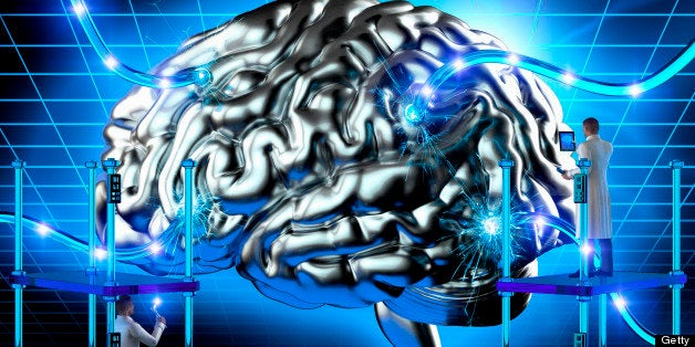 Scientists examining wired human brain