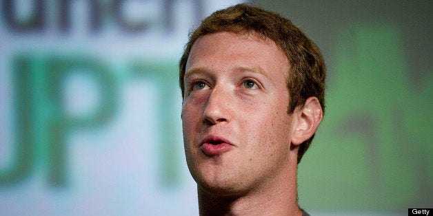 Mark Zuckerberg, chief executive officer and founder of Facebook Inc., speaks during TechCrunch Disrupt SF 2012 in San Francisco, California, U.S., on Tuesday, Sept. 11, 2012. Zuckerberg, addressing the company's stock slump for the first time since a May initial public offering, said growth in the coming years will hinge on its ability to succeed with mobile products. Photographer: David Paul Morris/Bloomberg via Getty Images 