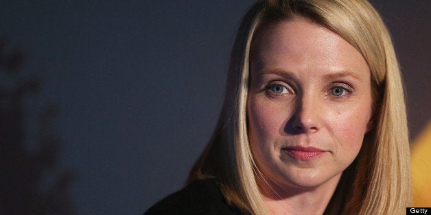 NEW YORK, NY - MAY 20: Yahoo! CEO Marissa Mayer attends a news conference following the company's acquisition of Tumblr at a press conference in Times Square on May 20, 2013 in New York City. The internet giant Yahoo! purchased the blogging site Tumblr for $1.1 billion. The company also announced a sleek new redesign of its Flickr photo service. (Photo by Mario Tama/Getty Images)