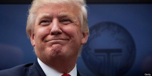 Real estate investor Donald Trump smiles while speaking at an event in Vancouver, British Columbia, Canada, on Wednesday, June 19, 2013. Trump said the $360-million Trump International Hotel and Tower in Vancouver, to be built be built by Holborn Group, will be an architectural wonder and worth the price. Photographer: Ben Nelms/Bloomberg via Getty Images