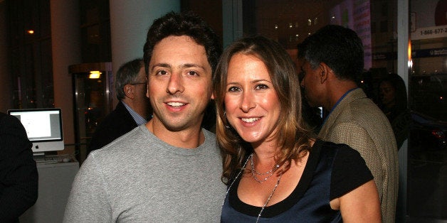 NEW YORK - SEPTEMBER 09: Sergey Brin and his wife Anne Wojcicki attend the 23 and Me Spit party at the IAC Building on September 9, 2008 in New York City. (Photo by Donald Bowers/Getty Images for The Weinstein Company)