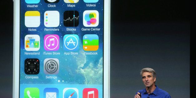 CUPERTINO, CA - SEPTEMBER 10: Apple Senior Vice President of Software Engineering Craig Federighi speaks about iOS 7 on stage during an Apple product announcement at the Apple campus on September 10, 2013 in Cupertino, California. The company is expected to launch at least one new iPhone model. (Photo by Justin Sullivan/Getty Images)