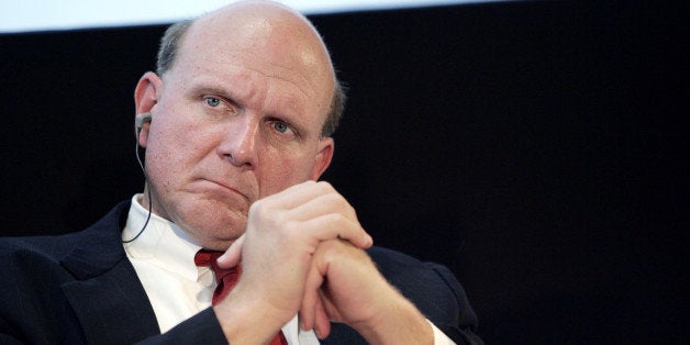 The Chief Executive Officer of Microsoft Corp Steve Ballmer attends before a press conference to announce the launch of 'Orange Messenger by Windows Live', 18 October 2006 in Paris. Orange Messenger by Windows Live, developed by Orange and Microsoft, is an instantaneous message center which you can access using mobile phones and computers. AFP PHOTO BERTRAND GUAY (Photo credit should read BERTRAND GUAY/AFP/Getty Images)