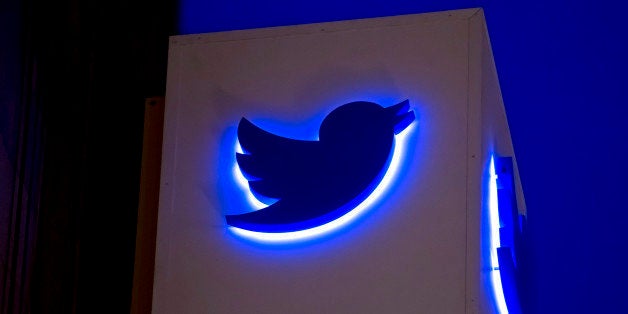 The Twitter Inc. logo and signage is displayed on the facade of the company's headquarters in San Francisco, California, U.S.