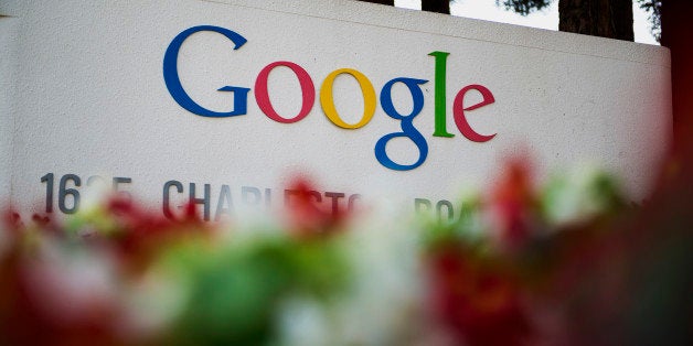 Google Inc. signage is displayed in front of the company's headquarters in Mountain View, California, U.S., on Friday, Sept. 27, 2013. Google is celebrating its 15th anniversary as the company reaches $290 billion market value. Photographer: David Paul Morris/Bloomberg via Getty Images