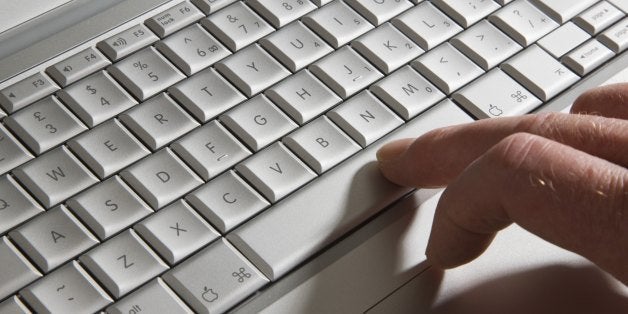 UNITED KINGDOM - JANUARY 25: Hand on an Apple MacBook Pro laptop computer keyboard (Photo by Tim Graham/Getty Images)