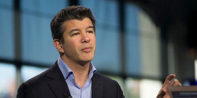 Travis Kalanick, chief executive officer of Uber Technology Inc., speaks during a Bloomberg West Television interview in San Francisco, California, U.S., on Monday, Nov. 25, 2013. Kalanick said that people who sign up as drivers for Uber Technology Inc.'s car-booking service will be able to get discounted financing or leasing for vehicles made by Toyota Motor Corp. and General Motors Co. Photographer: David Paul Morris/Bloomberg via Getty Images 