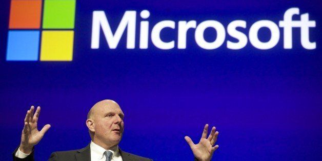 BELLEVUE, WASHINGTON - NOVEMBER 19: Microsoft CEO Steve Ballmer addresses shareholders during the Microsoft Shareholders Annual Meeting November 19, 2013 in Bellevue, Washington. The meeting was the last for Steve Ballmer as CEO, of which there have only been two in Microsoft's history. (Stephen Brashear/Getty Images)
