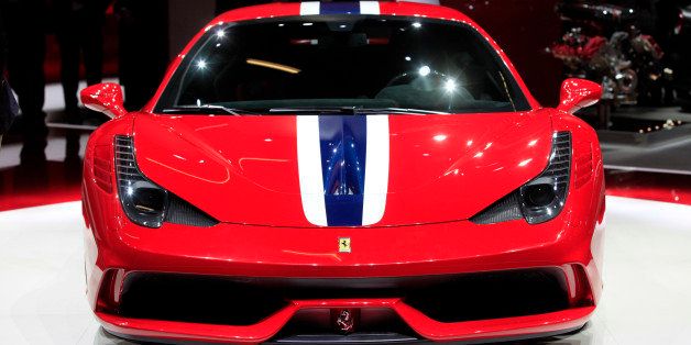 A Ferrari 458 Speciale automobile, produced by Ferrari SpA, stands on display at the 65th Frankfurt International Motor Show in Frankfurt, Germany, on Tuesday, Sept. 10, 2013. The 65th Frankfurt International Motor Show, Europe's biggest auto event will open to the public on Sept. 12 and showcase the industry's latest models. Photographer: Krisztian Bocsi/Bloomberg via Getty Images