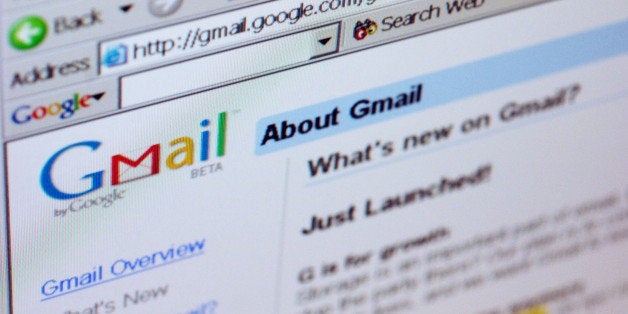 UNITED STATES - APRIL 01: The Gmail logo is pictured on the top of a Gmail.com welcome page in New York Friday, April 1, 2005. (Photo by Daniel Acker/Bloomberg via Getty Images)