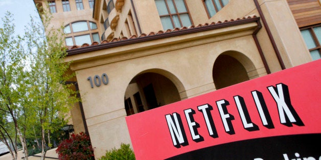 The Netflix company logo is seen at Netflix headquarters in Los Gatos, CA on Wednesday, April 13, 2011. AFP PHOTO / Ryan Anson (Photo credit should read Ryan Anson/AFP/Getty Images)