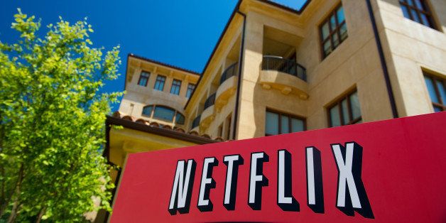 The Netflix Inc. logo is displayed at the entrance to the company's headquarters in Los Gatos, California, U.S., on Thursday, July 21, 2011. Neflix Inc. will be reporting their second quarter results on July 25 2011. Photographer: David Paul Morris/Bloomberg via Getty Images