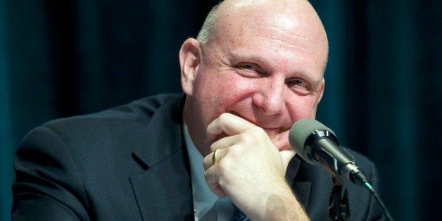 BELLEVUE, WASHINGTON - NOVEMBER 19: Microsoft Corporation CEO Steve Ballmer smiles during the Microsoft Shareholders Annual Meeting November 19, 2013 in Bellevue, Washington. Bellevue, Washington. The meeting was the last for Steve Ballmer as CEO, of which there have only been two in Microsoft's history. (Stephen Brashear/Getty Images)