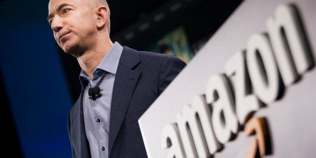 SEATTLE, WA - JUNE 18: Amazon.com founder and CEO Jeff Bezos presents the company's first smartphone, the Fire Phone, on June