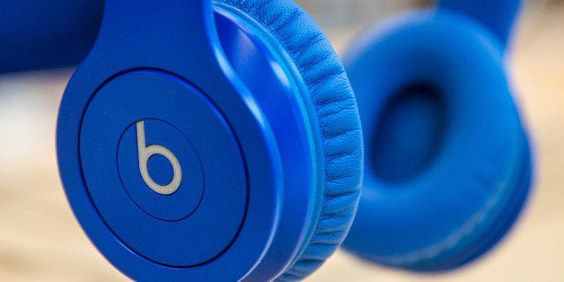 NEW YORK, NY - MAY 09: Beats headphones are sold in an Apple store on May 9, 2014 in New York City. Apple is rumored to be consideringing buying the headphone company for $3.2 billion. (Photo by Andrew Burton/Getty Images)