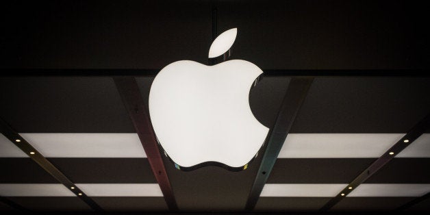 View of the famous logo at new Apple store in Barra da Tijuca, Rio de Janeiro, Brazil, on Februrary 16, 2014. Some 1,700 impa