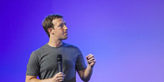 Mark Zuckerberg, chief executive officer of Facebook Inc., speaks during the Internet.org summit in New Delhi, India, on Thursday, Oct. 9, 2014. Zuckerberg said a lack of relevant local language content is the biggest barrier to the 4.4 billion people globally who don't have Internet access. Photographer: Udit Kulshrestha/Bloomberg via Getty Images 