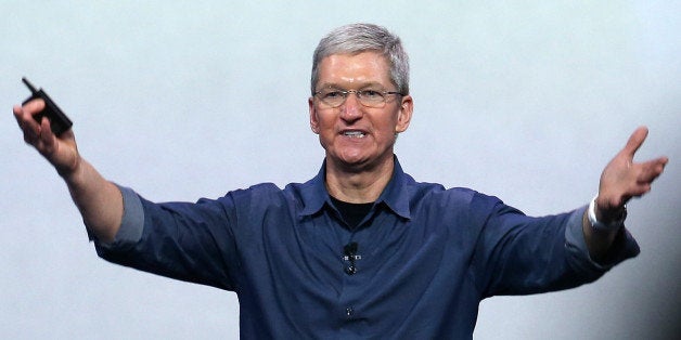 CUPERTINO, CA - SEPTEMBER 09: Apple CEO Tim Cook speaks during an Apple special event at the Flint Center for the Performing Arts on September 9, 2014 in Cupertino, California. Apple announced the new iPhone 6 and Apple Watch. (Photo by Justin Sullivan/Getty Images)