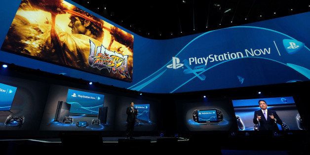 LOS ANGELES, CA - JUNE 09: Shawn Layden, Sony Computer Entertainment America President and CEO, talks about PlayStation Now, the companyÂs game streaming service, onstage at PlayStation's E3 2014 Press Conference on Monday June 9, 2014 in Los Angeles, California. (Photo by Chris Weeks/Getty Images for Sony Computer Entertainment America)