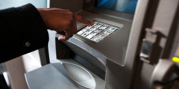 woman at atm, cash machine