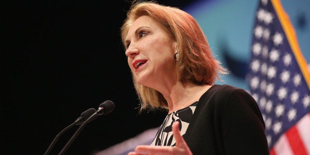 WAUKEE, IA - APRIL 25: Former business executive Carly Fiorina speaks to guests gathered at the Point of Grace Church for th