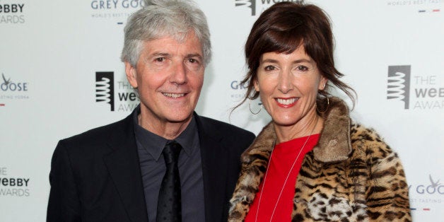 Louis Rossetto, left, and Jane Metcalfe, right, attend the 19th Annual Webby Awards at Cipriani Wall Street on Monday, May 18, 2015, in New York. (Photo by Andy Kropa/Invision/AP)