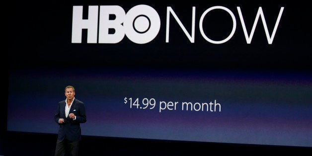 FILE - In this March 9, 2015 file photo, Richard Plepler, CEO of HBO, talks about HBO Now for Apple TV during an Apple event in San Francisco. Like HBO Go, the app that cable and satellite TV subscribers have, HBO Now gives you instant access to new TV episodes and movies, along with programs from months and years ago. You donât need a cable TV package to watch hit shows such as âGame of Thronesâ and âGirls.â (AP Photo/Eric Risberg, File)