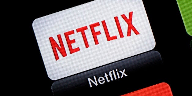 This June 24, 2015 photo shows the Netflix Apple TV app icon, in South Orange, N.J. Netflix, a vocal opponent of Comcast's fa