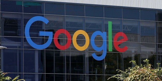 MOUNTAIN VIEW, CA - SEPTEMBER 02: The new Google logo is displayed at the Google headquarters on September 2, 2015 in Mountain View, California. Google has made the most dramatic change to their logo since 1999 and have replaced their signature serif font with a new typeface called Product Sans. (Photo by Justin Sullivan/Getty Images)