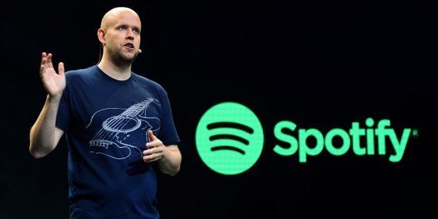 Daniel Ek, CEO of Spotify, speaks to reporters at a news conference on May 20, 2015 in New York. Streaming leader Spotify on