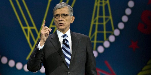 Thomas 'Tom' Wheeler, chairman of the U.S. Federal Communications Commission (FCC), speaks at INTX: The Internet & Television Expo in Chicago, Illinois, U.S., on Wednesday, May 6, 2015. The event, formerly known as The Cable Show, has been the reimagined for doing business in the digital economy by the National Cable and Telecommunications Association (NCTA). Photographer: Daniel Acker/Bloomberg via Getty Images 