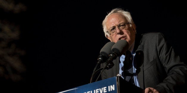 NEW YORK, NY - MARCH 31: Democratic Presidential Candidate Senator Bernie Sanders speaks at a rally at St. Mary's Park in the Bronx borough March 31, 2016 in New York City. Sanders and opponent Hillary Clinton are campaigning ahead of the April 5 primary in New York. (Photo by Andrew Renneisen/Getty Images)