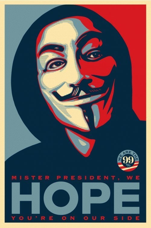 Occupy Hope Guy Fawkes Obama Mashup From Shepard Fairey Huffpost 