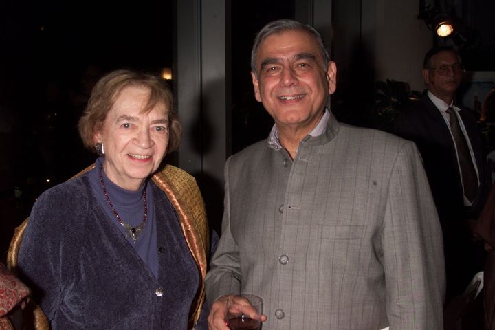 Film Critic Judith Crist and Director Ismail Merchant at the Festival of India Diaspora in New York City on November 1, 2001. photo by Gabe Palacio/ImageDirect