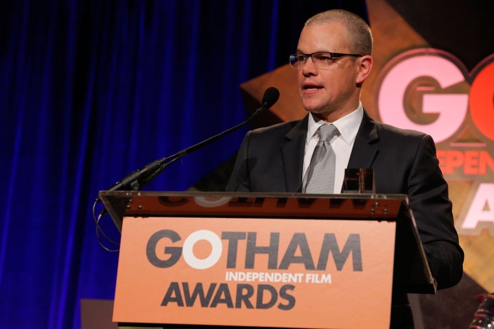 NEW YORK, NY - NOVEMBER 26: Matt Damon attends the IFP's 22nd Annual Gotham Independent Film Awards at Cipriani Wall Street on November 26, 2012 in New York City. (Photo by Jemal Countess/Getty Images for IFP)