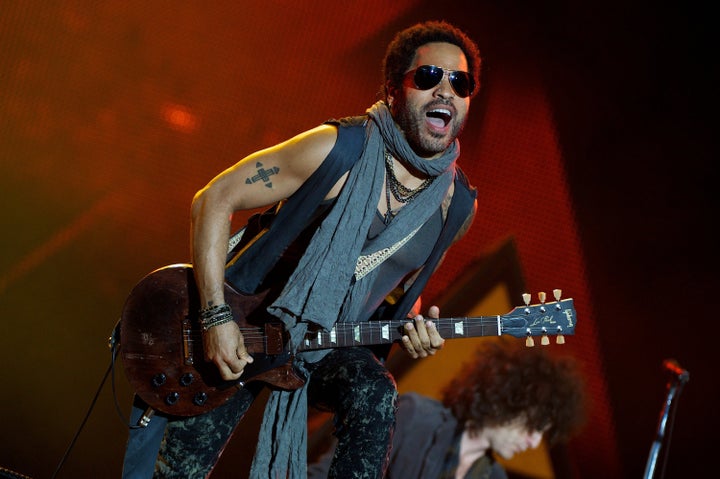 ARGANDA DEL REY, SPAIN - JUNE 30: Lenny Kravitz performs on stage during Rock in Rio Madrid 2012 on June 30, 2012 in Arganda del Rey, Spain. (Photo by Carlos Alvarez/Getty Images)