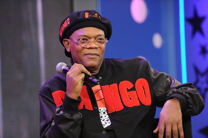 NEW YORK, NY - DECEMBER 14: Samuel L Jackson visit BET's '106 & Park' at 106 & Park Studio on December 14, 2012 in New York City. (Photo by Craig Barritt/Getty Images)