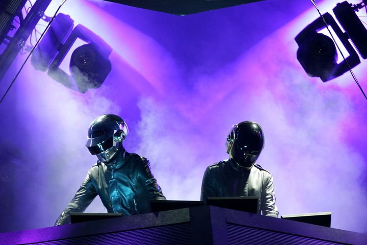 INDIO, CA - APRIL 29: Daft Punk performs at the Coachella Music Fesival on April 29, 2006 in Indio, California. (Photo by Karl Walter/Getty Images)