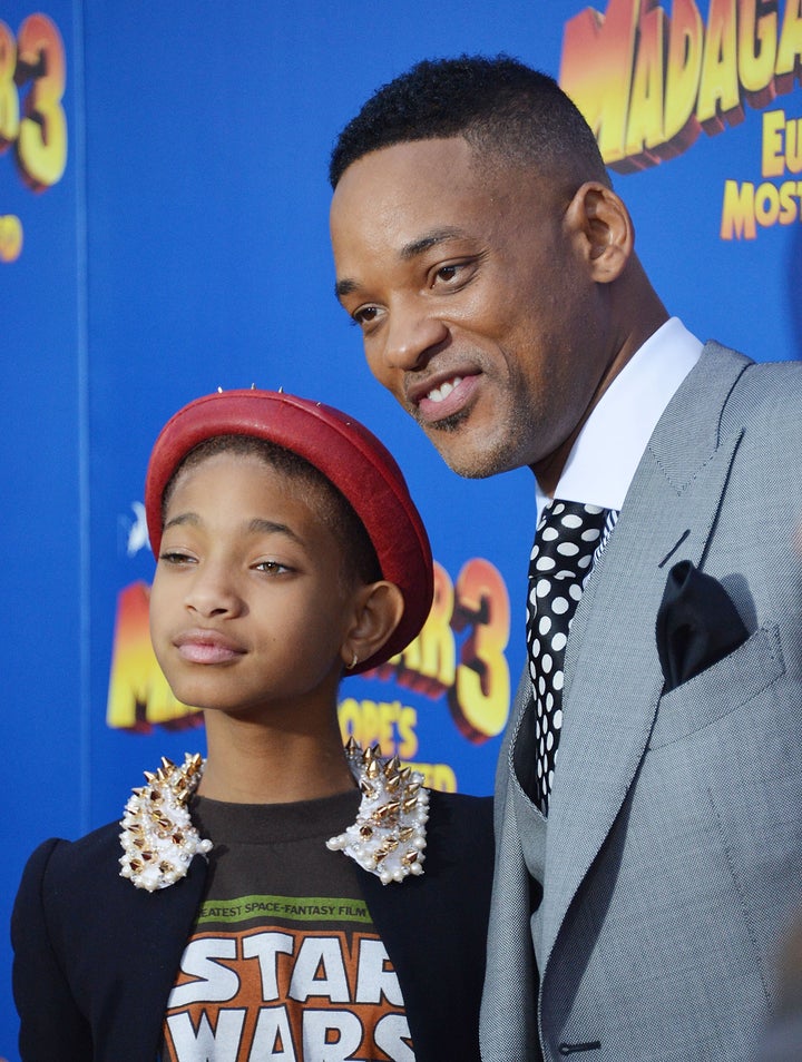 NEW YORK, NY - JUNE 07: Actress/singer Willow Smith and actor Will Smith attend the 'Madagascar 3: Europe's Most Wanted' New York Premier at Ziegfeld Theatre on June 7, 2012 in New York City. (Photo by Mike Coppola/Getty Images)