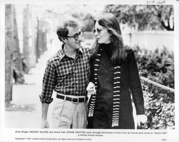 Woody Allen and Diane Keaton going for a walk in a scene from the film 'Annie Hall', 1977. (Photo by United Artists/Getty Images)