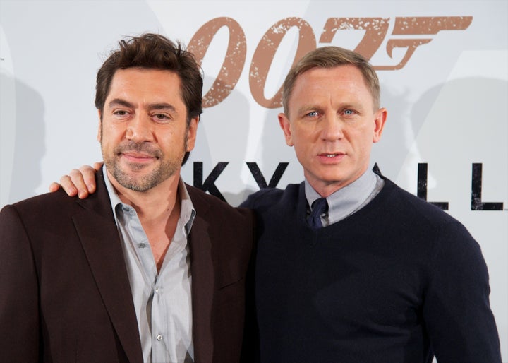 MADRID, SPAIN - OCTOBER 29: Actors Javier Bardem (L) and Daniel Craig (R) attend the 'Skyfall' photocall at the Villamagna H