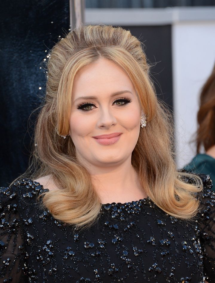 HOLLYWOOD, CA - FEBRUARY 24: Singer Adele arrives at the Oscars at Hollywood & Highland Center on February 24, 2013 in Hollywood, California. (Photo by Jason Merritt/Getty Images)