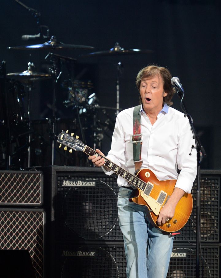 Paul McCartney performs on stage during '12-12-12 ~ The Concert For Sandy Relief' December 12, 2012 at Madison Square Garden in New York. AFP PHOTO/DON EMMERT (Photo credit should read DON EMMERT/AFP/Getty Images)