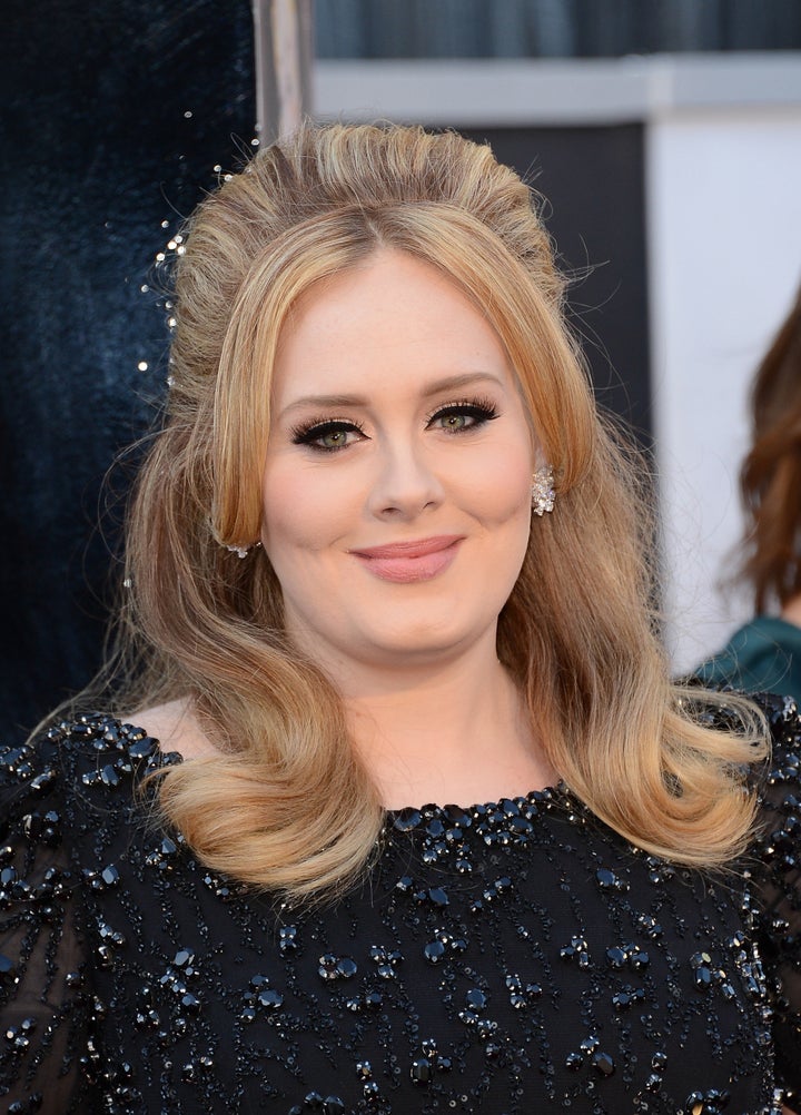 HOLLYWOOD, CA - FEBRUARY 24: Singer Adele arrives at the Oscars at Hollywood & Highland Center on February 24, 2013 in Hollywood, California. (Photo by Jason Merritt/Getty Images)