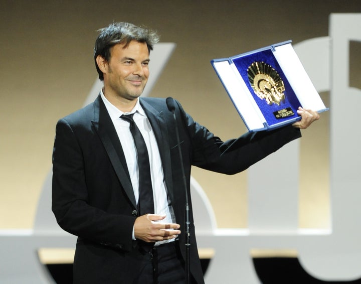 French film director François Ozon receives the Golden Shell best film award of the San Sebastian International Film Festival