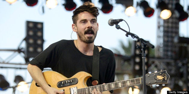 INDIO, CA - APRIL 12: Taylor Rice of Local Natives performs as part of the 2013 Coachella Valley Music & Arts Festival at the Empire Polo Field on April 12, 2013 in Indio, California. (Photo by Tim Mosenfelder/WireImage)