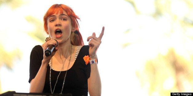 INDIO, CA - APRIL 14: Musician Grimes performs onstage during day 3 of the 2013 Coachella Valley Music & Arts Festival at the Empire Polo Club on April 14, 2013 in Indio, California. (Photo by Karl Walter/Getty Images for Coachella)
