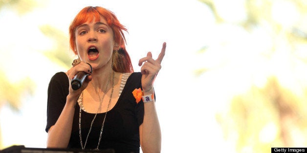 INDIO, CA - APRIL 14: Musician Grimes performs onstage during day 3 of the 2013 Coachella Valley Music & Arts Festival at th