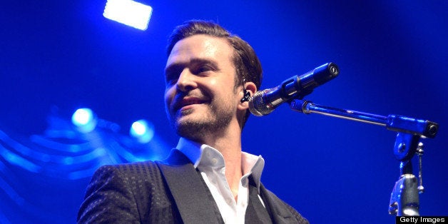 NEW YORK, NY - MAY 05: Musician Justin Timberlake performs during MasterCard Priceless Premieres Presents Justin Timberlake at Roseland Ballroom on May 5, 2013 in New York City. (Photo by Kevin Mazur/WireImage)