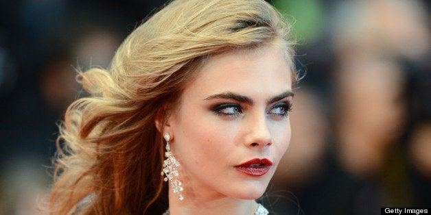 CANNES, FRANCE - MAY 15: Model Cara Delevingne attends the Opening Ceremony and 'The Great Gatsby' Premiere during the 66th Annual Cannes Film Festival at the Theatre Lumiere on May 15, 2013 in Cannes, France. (Photo by Ian Gavan/Getty Images)